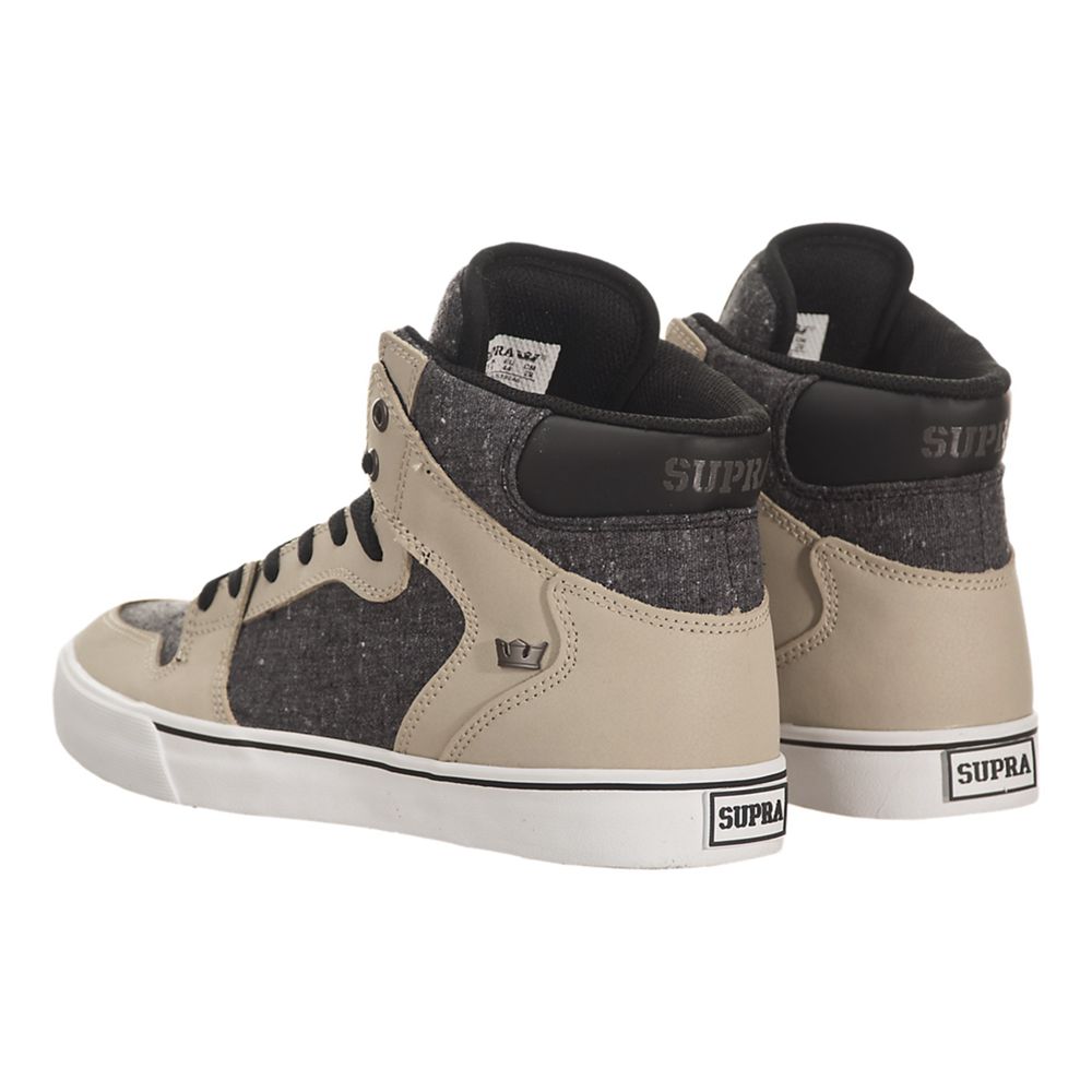 Baskets Montantes Supra Vaider Kaki Peyote/Black-White Homme | WKD-83678592